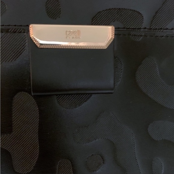 Roberto Cavalli Sofia Black Leather Leopard Print Mini Backpack Purse NWT - Picture 7 of 13